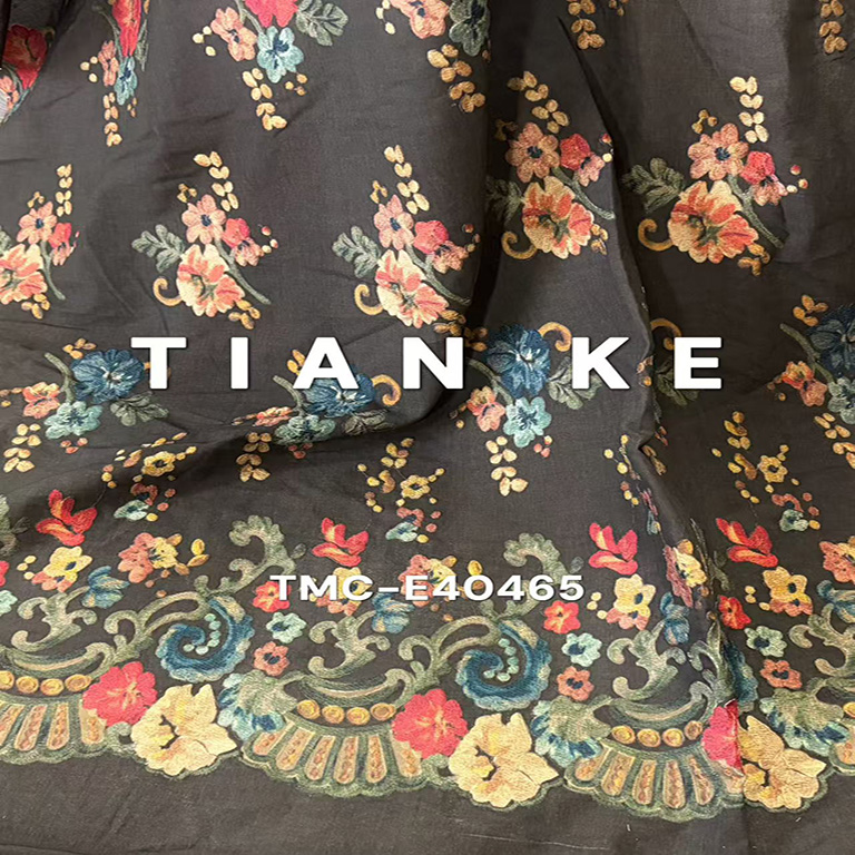 TMC-E40465 (Double Border Positionning Printed Emb on Cotton Base)