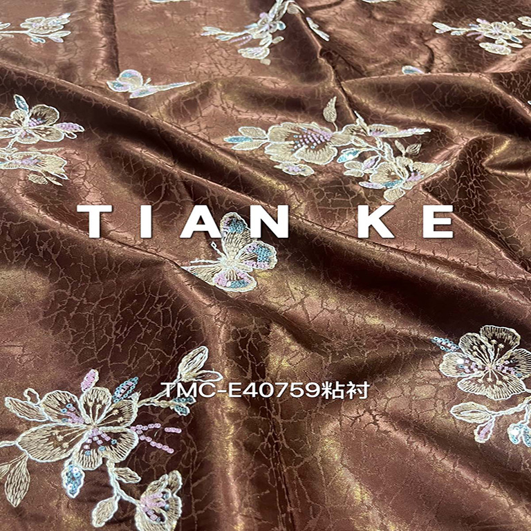 TMC-E40759 (Turtle Crack Effect Have Satin Jacquard with Beading& Sequins)